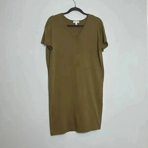 PROLOGUE WOMEN'S SHORT SLEEVE V-NECK ESSENTIAL MIDI T-SHIRT DRESS